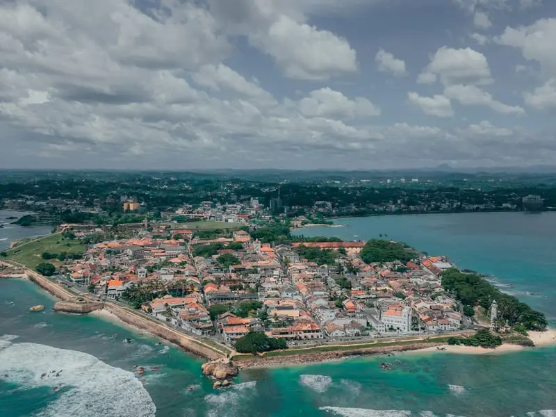 Galle Fort ramparts at sunset, Sri Lanka